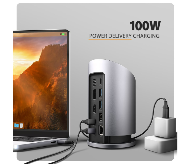 Axagon HMC-WL9 USB-C 10Gbps Wireless Charging 9in1 hub - 1485464 - zdjęcie 5